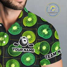 Load image into Gallery viewer, Funny Golf Patchwork Kiwi Polo Shirt For Men, Personalized Mens Golf Polo Shirt NHT580
