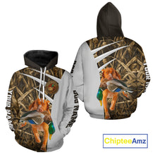 Load image into Gallery viewer, Mallard Duck Hunting Shirt Custom Name with Vizsla Dog Camo Hunting Clothes, Hunting Shirts NHT152
