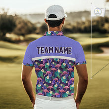 Load image into Gallery viewer, Purple Flamingo Tropical Pattern Golf Polo Shirt Custom Golf Shirts For Mens NHT584