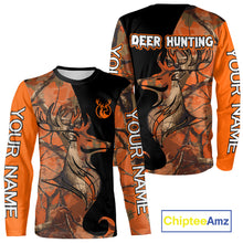 Load image into Gallery viewer, Deer Hunting Big Game Black Camo Orange Custom Name 3D All Over Print Shirts, Hunting Gift NHT267