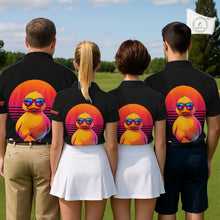 Load image into Gallery viewer, Personalized Funny Duck Cool Womens Golf Polo Shirt – Vintage Neon Golf Design NHT993
