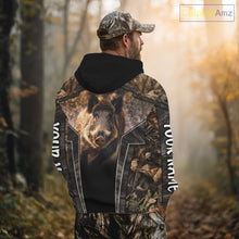 Load image into Gallery viewer, Personalized Wild Boar Hunting Shirt Camouflage Custom Name Hunting Clothes For Hunters NHT177