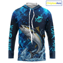 Load image into Gallery viewer, Personalized Tuna Saltwater Blue Long Sleeve Performance Fishing Shirts, Fishing Shirt Gift NHT430