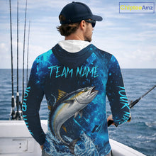 Load image into Gallery viewer, Personalized Tuna Saltwater Blue Long Sleeve Performance Fishing Shirts, Fishing Shirt Gift NHT430