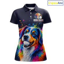 Load image into Gallery viewer, Personalized Australian Shepherd Womens Golf Polo Shirt - Custom Dog Lover Team Name Jersey
