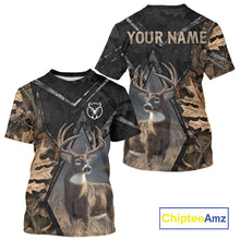Load image into Gallery viewer, Deer Hunting 3D All Over Print Autumn Camo Black Shirt Custom Name Gifts For Hunter NHT216