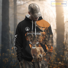 Load image into Gallery viewer, Deer Hunting Shirt Black Camo Orange 3D Custom Name, Season Deer Hunting NHT295