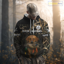 Load image into Gallery viewer, Mallard Duck Hunting Yellow Lab Custom Name 3D All Over Print Shirt, Lab Dog Hunting Gifts NHT130
