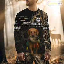 Load image into Gallery viewer, Mallard Duck Hunting Yellow Lab Custom Name 3D All Over Print Shirt, Lab Dog Hunting Gifts NHT130
