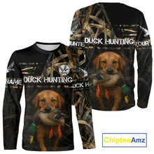 Load image into Gallery viewer, Mallard Duck Hunting Yellow Lab Custom Name 3D All Over Print Shirt, Lab Dog Hunting Gifts NHT130