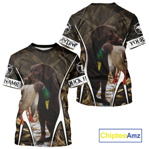 Duck Hunting Chocolate Lab 3D All Over Printed Camouflage Shirts, Duck Hunting Clothes NHT146