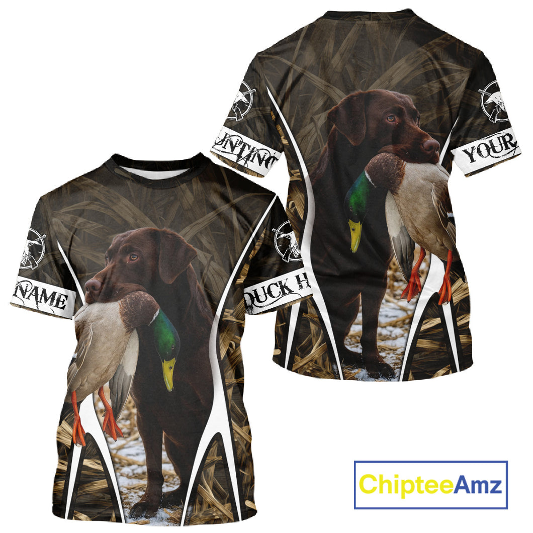 Duck Hunting Chocolate Lab 3D All Over Printed Camouflage Shirts, Duck Hunting Clothes NHT146