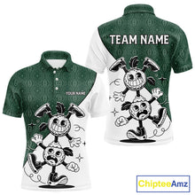 Load image into Gallery viewer, Green White Funny Golf Ball Pattern Mens Golf Polo Shirts Custom Golf Outfits Men, Green Golf Tops NHT784