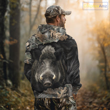 Load image into Gallery viewer, Wild Boar Hunting Black Camouflage Forest 3D Shirt For Hunting Season, Gift For Hunters NHT178