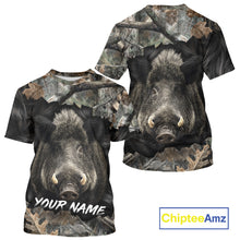 Load image into Gallery viewer, Wild Boar Hunting Black Camouflage Forest 3D Shirt For Hunting Season, Gift For Hunters NHT178