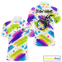 Load image into Gallery viewer, Personalized Colorful Paint Stroke Mens Golf Polo Shirt Flaming Golf Ball Custom Best Team Golf Shirts NHT624