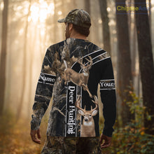Load image into Gallery viewer, Best Deer Hunting Shirt Jumping Deer Custom Name Camo Clothes For Deer Hunters Gifts NHT187