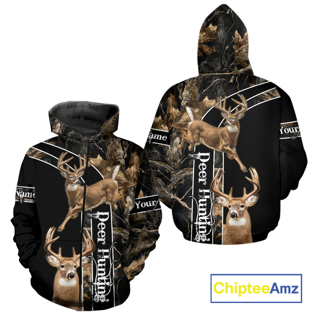 Best Deer Hunting Shirt Jumping Deer Custom Name Camo Clothes For Deer Hunters Gifts NHT187