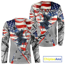 Load image into Gallery viewer, Deer Hunting 3D US Flag Camo Gray Grim Reaper Deer Skull Full Printing Custom Name Shirt NHT203