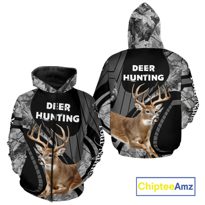 Deer Buck Custom Name 3D All Over Printed Shirts, Hunting Hoodie For Men NHT350
