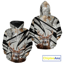 Load image into Gallery viewer, Best Deer Hunting Shirt 3D Gray Winter Camo Custom Name All Over Print Hunting Clothes NHT219