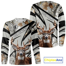 Load image into Gallery viewer, Best Deer Hunting Shirt 3D Gray Winter Camo Custom Name All Over Print Hunting Clothes NHT219