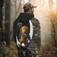 Load image into Gallery viewer, Duck Hunting Waterfowl Camouflage Shirt with Labrador Retriever, Custom Name Hunting Season NHT124