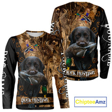 Load image into Gallery viewer, Duck Hunting with Black Lab Custom Name 3D All Over Print Shirt, Lab Dog Hunting Gifts NHT127