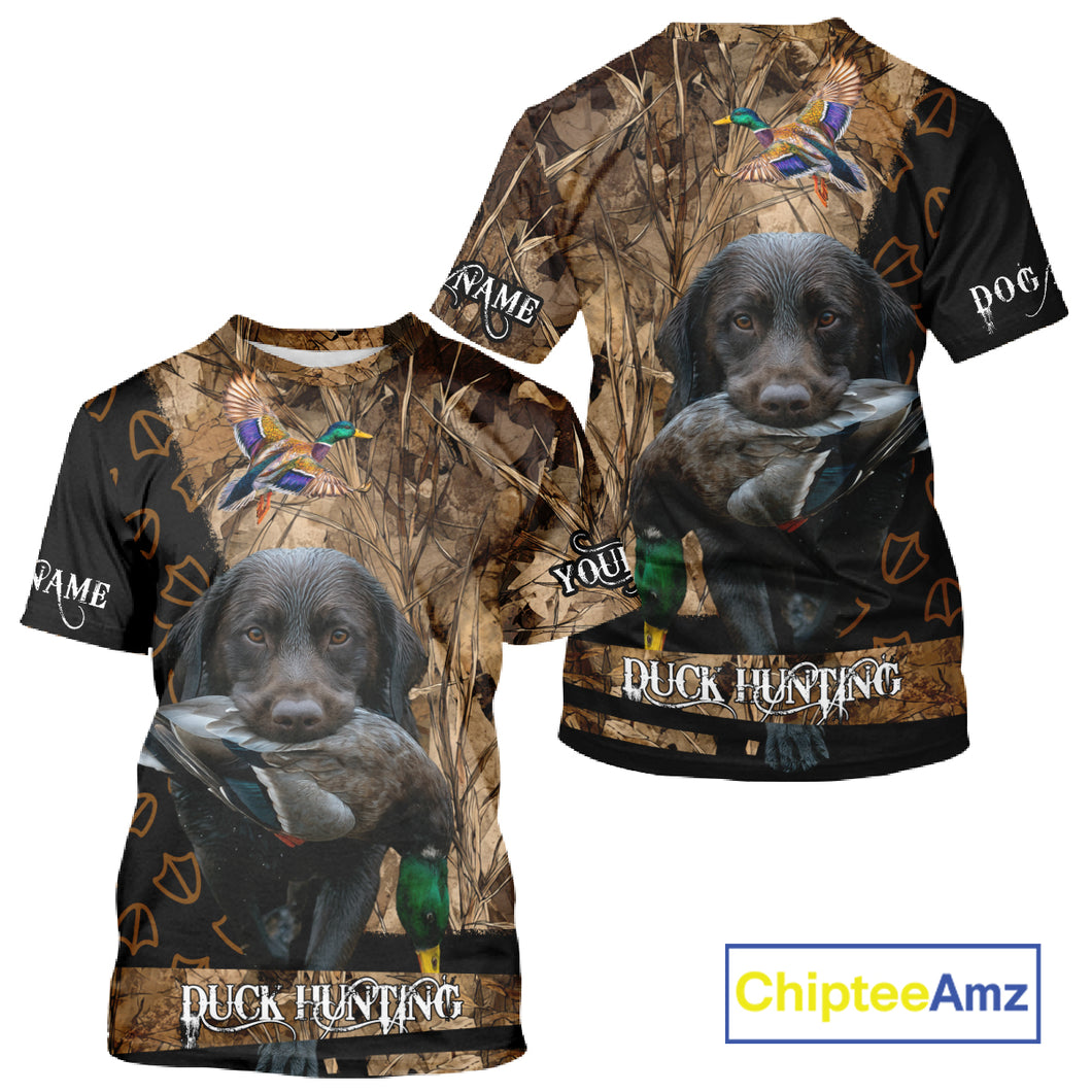 Duck Hunting with Black Lab Custom Name 3D All Over Print Shirt, Lab Dog Hunting Gifts NHT127