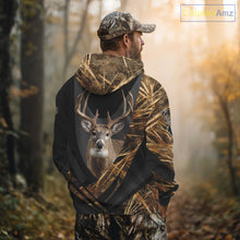 Load image into Gallery viewer, Deer Hunting Shirt Black Camo Brown 3D Custom Name, Season Deer Hunting, Deer Hunting Gift NHT139