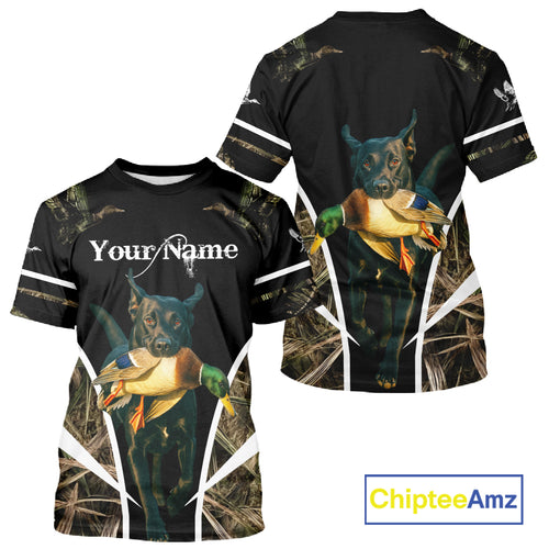Duck Hunting With Black Lab Custom Name 3D All Over Print Shirt, Duck Hunting Shirt NHT145
