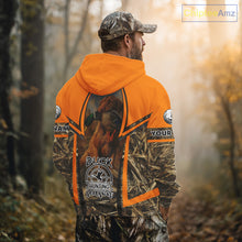 Load image into Gallery viewer, Duck Hunting Shirt Personalized with Vizsla Dog Camo Orange Hunting Clothes For Men NHT151
