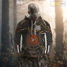 Load image into Gallery viewer, Duck Hunting Shirt with US Flag Camo – Personalized All Over Print Waterfowl Clothing NHT170