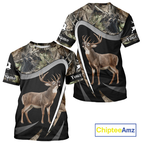 Grim Reaper Deer Hunting Shirt – Black Forest Camo 3D All Over Print for Whitetail Hunters NHT175