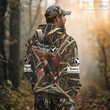 Load image into Gallery viewer, Mallard Duck Hunting Shirts With Dog Chocolate Lab, Personalized Hunting Clothes NHT183