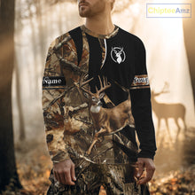 Load image into Gallery viewer, Deer Hunting Big Buck Jumping Camouflage Custom Name All Over Print Shirt Deer Hunting Gifts NHT195