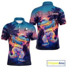 Load image into Gallery viewer, Funny Neon Alligator Golf Polo Shirts For Men Custom Team Alligator Golf Outfit, Golfer Gifts NHT663