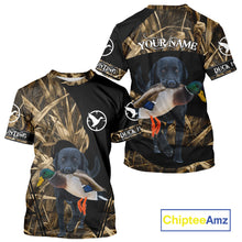 Load image into Gallery viewer, Duck Hunting Waterfowl Camo Black Labrador Retriever Dog Shirts,  Duck Hunting Clothes NHT197