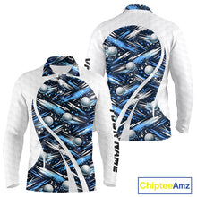Load image into Gallery viewer, Mens Golf Polo Shirts Custom Black And Blue Golf Ball Pattern Golf Attire For Mens, Golfer Gifts NBT575