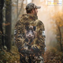 Load image into Gallery viewer, Wild Boar Hunting Camo Custom Name Shirts, Personalized Boar Hunting Clothes, Hunting Gifts NBT108