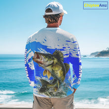 Load image into Gallery viewer, Blue Camo Walleye Fishing Shirts Long Sleeve, Walleye Fishing Jerseys NBT407