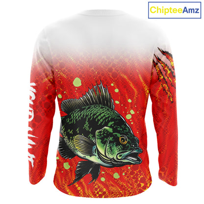 Personalized Crappie Fishing Shirts For Fishing Team, Custom Made Fishing Shirts Long Sleeve NBT409