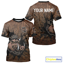 Load image into Gallery viewer, Brown Camo Boar Hunting 3D All Over Printed Shirts, Custom Boar Hunting Outfit, Hunting Gifts NBT212