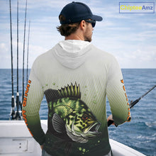 Load image into Gallery viewer, Crappie Fishing Hood Shirts Custom Fishing Jerseys Green Camo, Fishing Shirts For Men NBT372