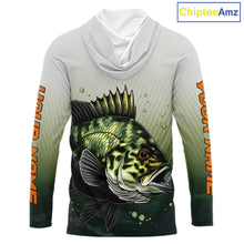 Load image into Gallery viewer, Crappie Fishing Hood Shirts Custom Fishing Jerseys Green Camo, Fishing Shirts For Men NBT372