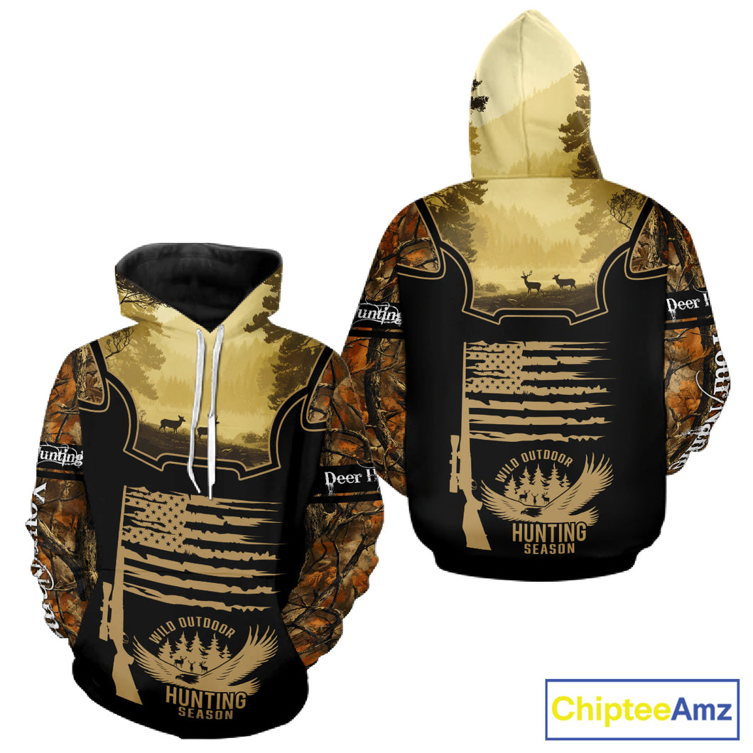 Custom Deer Hunting Season Camo Shirt for Men, Hunting Apparel for Deer Hunters, Hunting Gifts NBT116