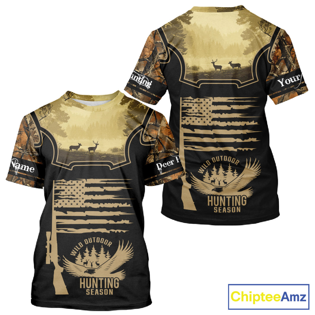 Custom Deer Hunting Season Camo Shirt for Men, Hunting Apparel for Deer Hunters, Hunting Gifts NBT116
