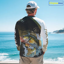 Load image into Gallery viewer, Green Camo Custom Walleye Fishing Shirts Long Sleeve, Walleye Fishing Jerseys NBT413