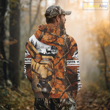 Load image into Gallery viewer, Fall Camo Whitetail Deer Hunting Shirt with Custom Name – Personalized Hunting Clothes for Men NBT26
