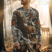 Load image into Gallery viewer, Custom Whitetail Deer Hunting Custom Name Camo Shirt, Deer Hunting Apparel, Camouflage Deer Shirts NBT118